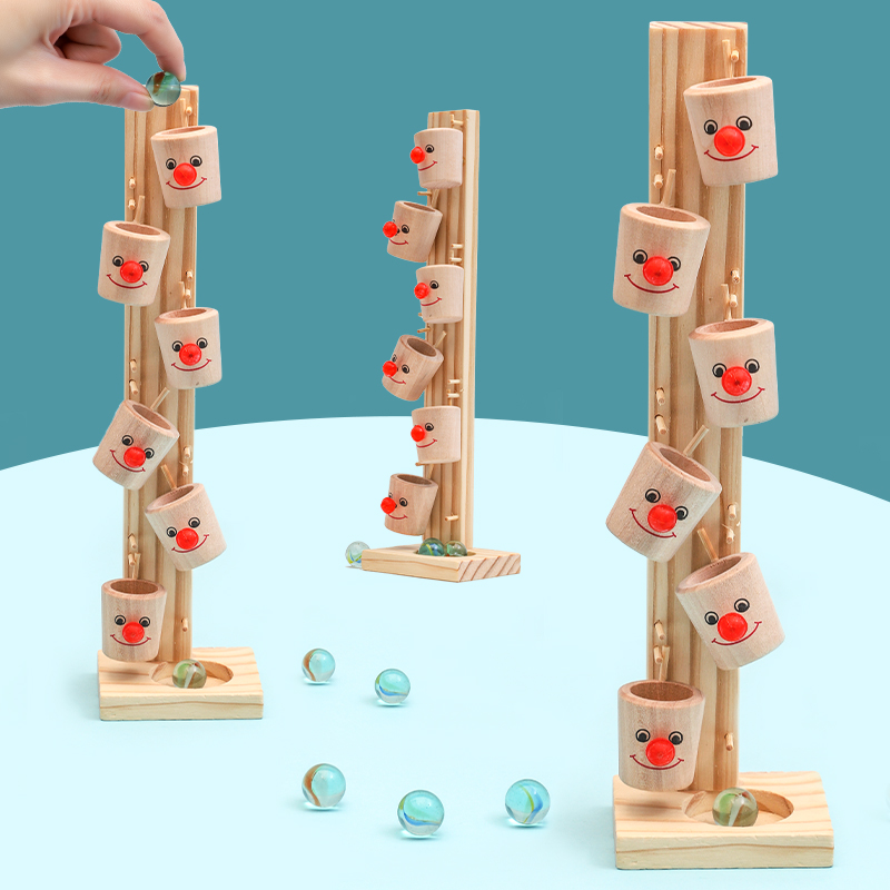 Marble Run Set - Montessori Pola Badut Blok Pohon Kayu
