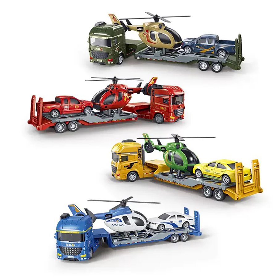Kids Toys Variety - 1 Buah-Mainan Truk Semi-trailer Inersia Mini,