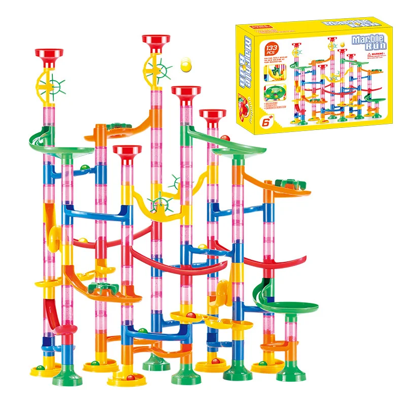 Marble Run Set - 50-142PCS Mainan Bola Labirin 3D DIY