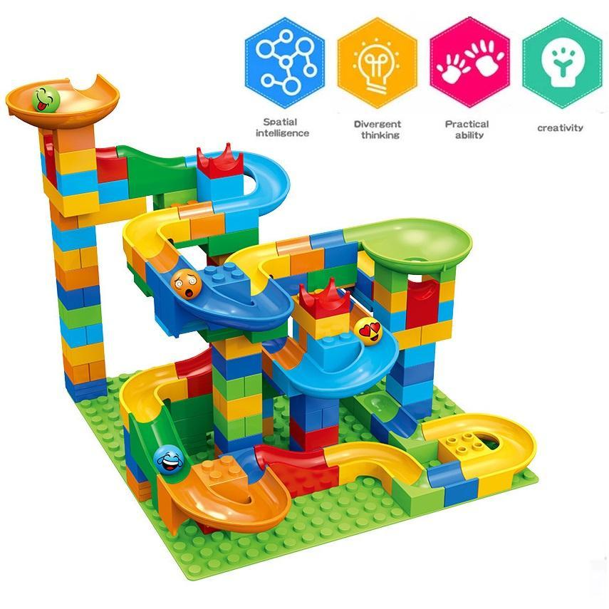 Marble Run Set - Blok Rel Marmer Lari Balap Jalur