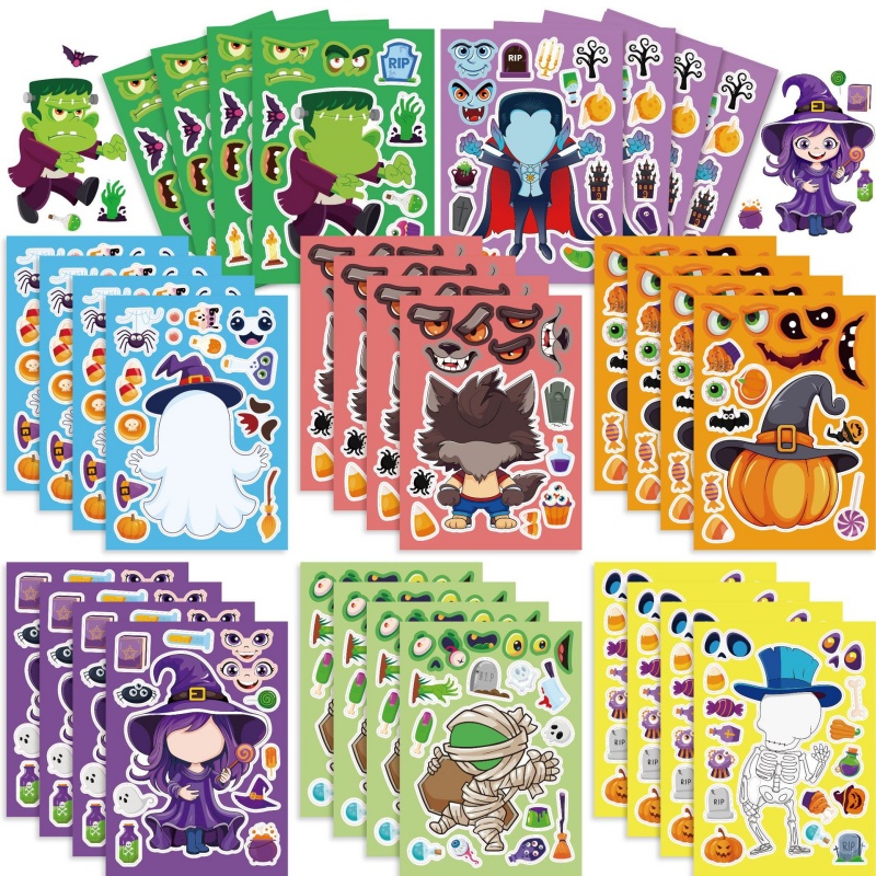 Kids Zombie Toys - Stiker Permainan Pesta Halloween untuk Anak-anak