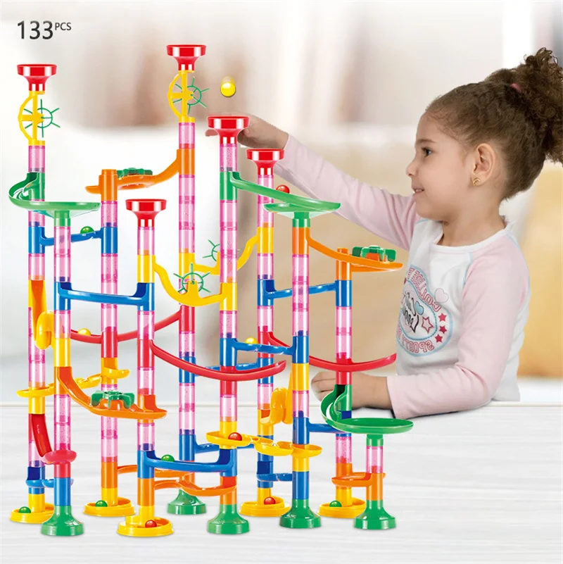 50-142PCS Mainan Bola Labirin  - Marble Run Set ulasan dan harga