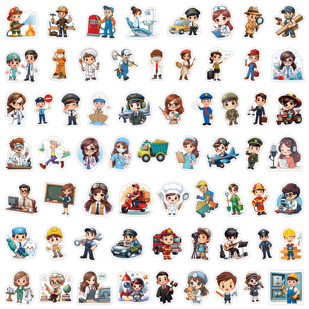 60 Buah Stiker Karir Kerja Gam - Kids Toys Cartoon Images ulasan dan harga